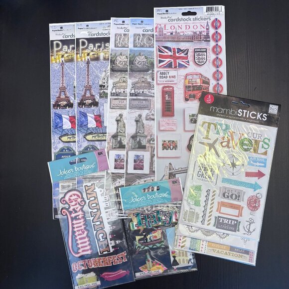 European Vacation Bundle of 8 Sticker Packs - Picture 1 of 9
